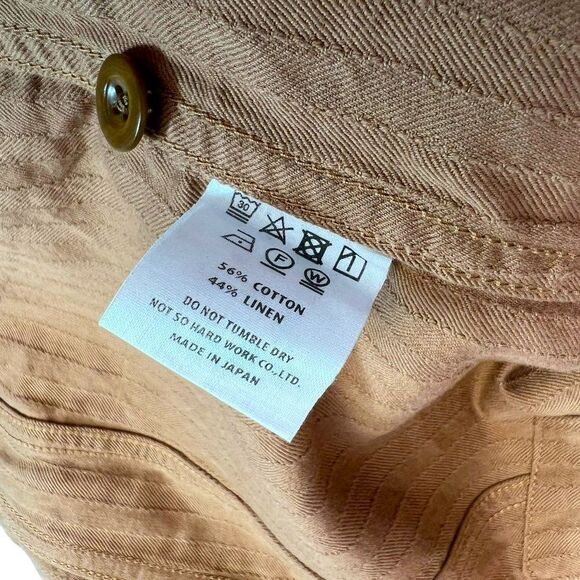 ts(s) Takuji Suzuki Ribbed Golden Tan Cotton/Linen Shirt Jacket Size JPN 2, S/M - Picture 10 of 11